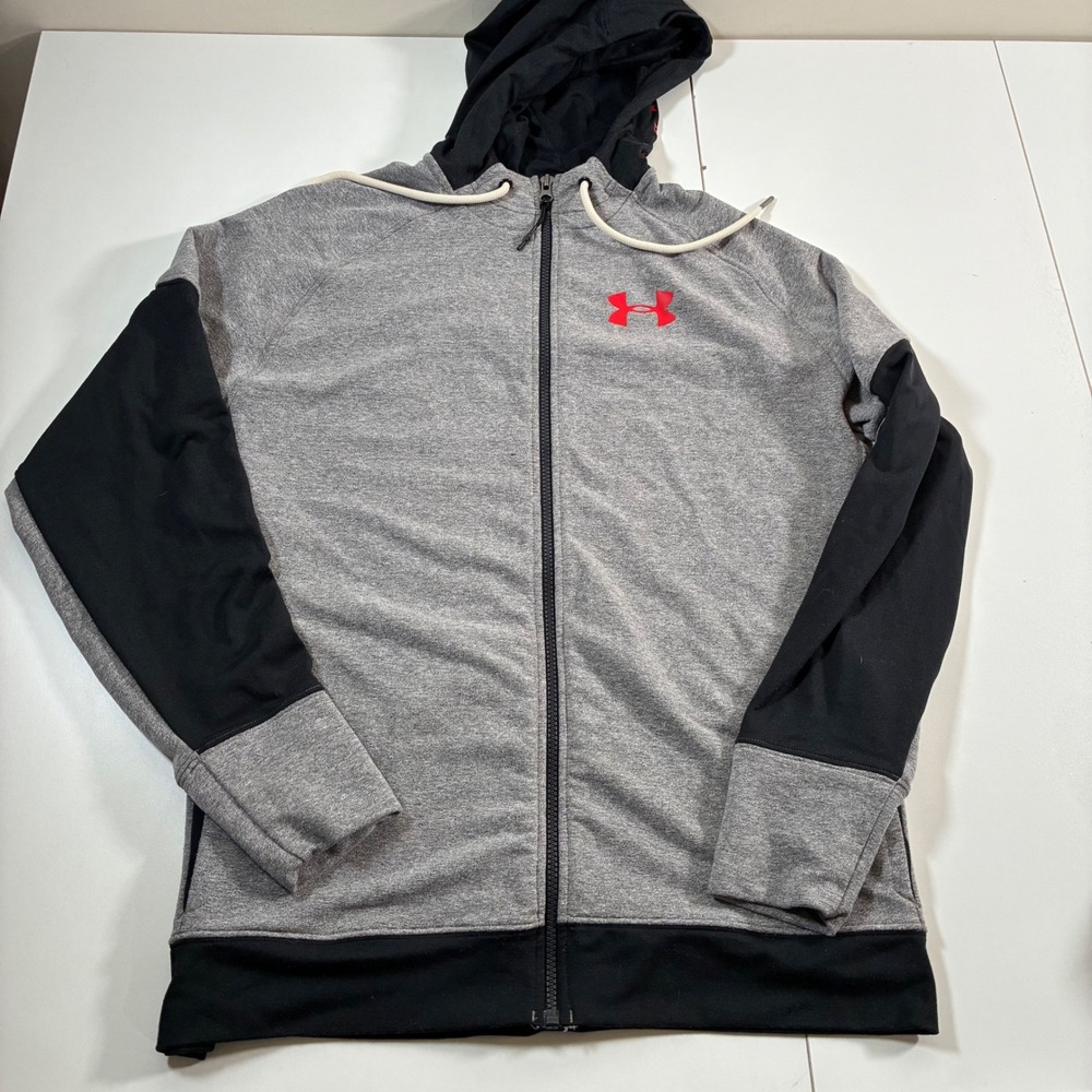 Under Armour Muhammad Ali Hoodie Medium Grey Black Full Zip UA Boxing Jacket - Picture 3 of 11